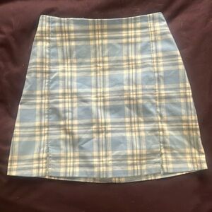 Brady Melville light blue plaid mini skirt